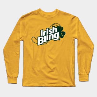 Saint Patrick's Day Bling Shamrock Pun Logo Parody Long Sleeve T-Shirt